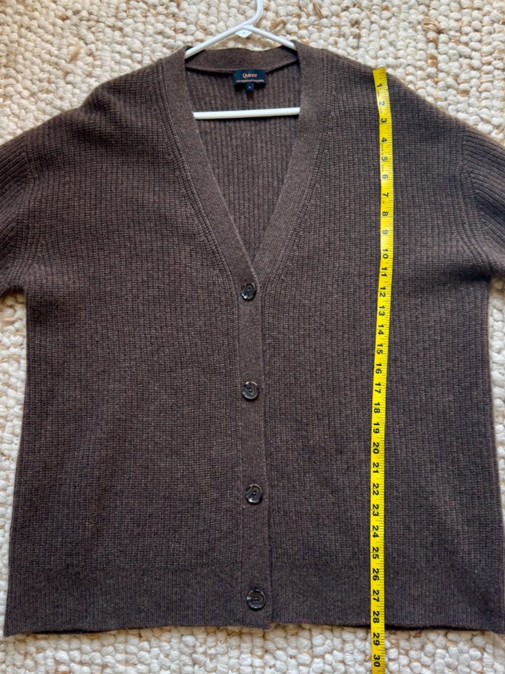 Quince Brown Ribbed Button-Front Cardigan - Picture 5 of 10